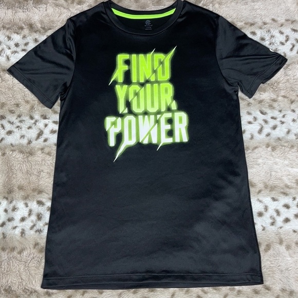 Champion Black Green Glow Tee Size L 12-14 - Picture 2 of 7